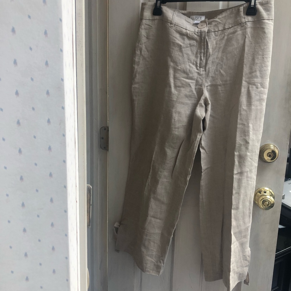 Ann Taylor Loft linen capri pants